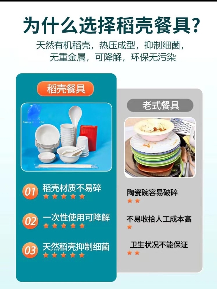 一次性稻壳餐具